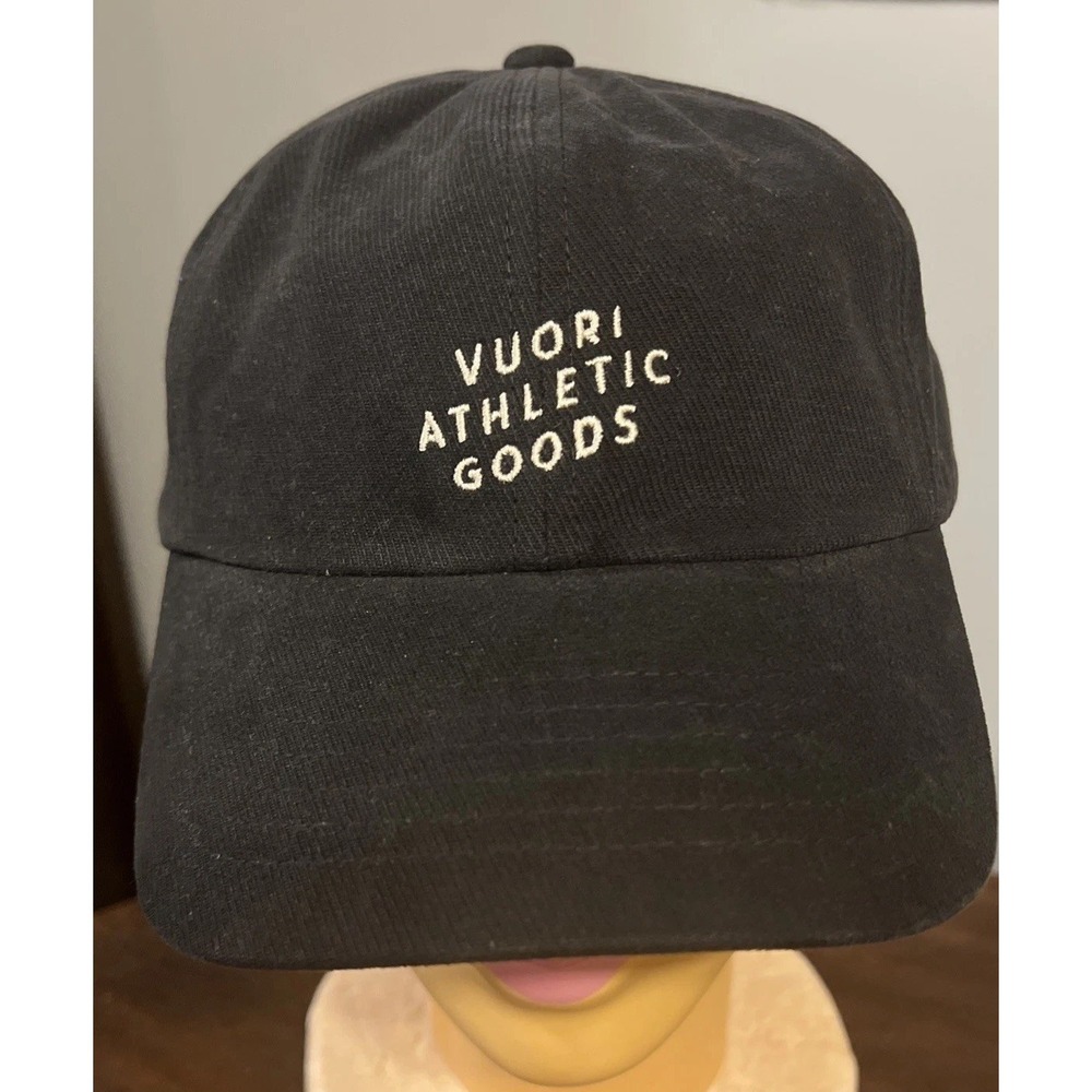 Vuori Hat Adult One Size Black  Strapback Adjustable Soft Lightweight Corduroy
